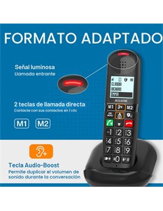 ALCATEL Telefono Inalambrco XL685 Negro Teclas Grandes Compatible Con Aaudifono