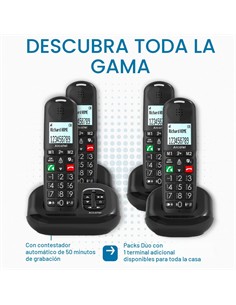 ALCATEL Telefono Inalambrco XL685 Negro Teclas Grandes Compatible Con Aaudifono