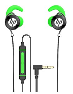 HP Auricular Estereo Con Cable Jack 3.5mm Verde DHE-7004 Doble Microfono