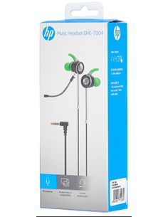 HP Auricular Estereo Con Cable Jack 3.5mm Verde DHE-7004 Doble Microfono