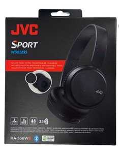 JVC Auricular De Casco Bluetooth HA-S36WS Sport 35H Negro Plegable