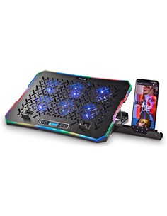 NGS Base Refrigeradora Para Portatil 15.6"HERO STAND ,Con Soporte Para Movil y Luz led