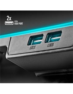 NGS Base Refrigeradora Para Portatil 15.6"HERO STAND ,Con Soporte Para Movil y Luz led