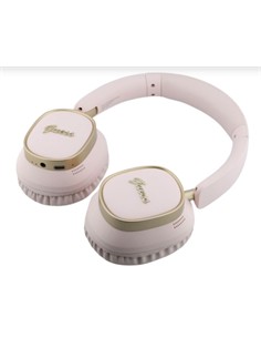 GUESS Auricular de Casco Bluetooth ENC Rosa Dorado Cancela.Ruido en Mic. 26H Asistente Por Voz