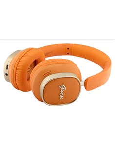 GUESS Auricular de Casco Bluetooth ENC Naranja Y Dorado Cancel.Ruido rn Mic. 26H Asistente Por Voz