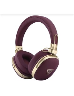 GUESS Auricular de Casco Bluetooth ENC Burdeos Y Dorado Cancel.Ruido en Mic. 26H Asistente Por Voz
