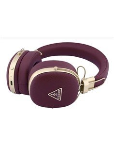 GUESS Auricular de Casco Bluetooth ENC Burdeos Y Dorado Cancel.Ruido en Mic. 26H Asistente Por Voz
