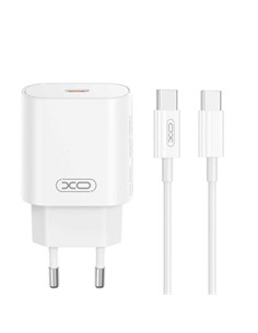 XO Cargador Red Tipo C 25W + Cable Tipo C M/M 1Mtr Blanco XO-CE25