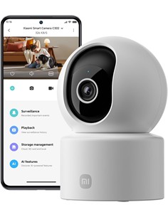 XIAOMI Smart Camara De Vigilancia C302 IP 2K Blanca Deteccion Humano y  Mascota MBC28