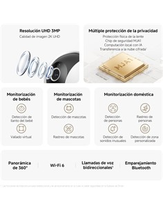 XIAOMI Smart Camara De Vigilancia C302 IP 2K Blanca Deteccion Humano y  Mascota MBC28