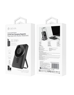 DEVIA Bateria Externa Portatil 10000Mah Magnetica 22.5W Con Soporte Gris j08