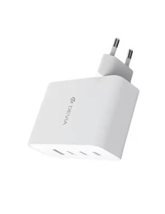 DEVIA Cargador Red 3x Tipo C PD 100W Y Usb-A GaN I10 Blanco