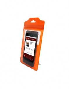 KSIX Funda Movil Universal 8" Naranja Resistente al Agua, con Soporte