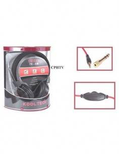 KOOLTECH Auricular Estereo de Casco CPHTV Para TV Cable 5Mtrs Negro