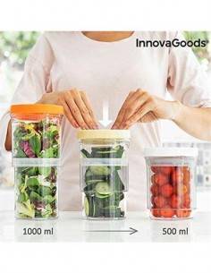 INNOVAGOODS Pack de 3 Recipientes Botes de Cocina Ajustables y Hermeticos V0101173
