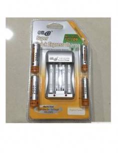 Cargador de Pilas YD-809, Incluye 2x Pila AA 2500mAh, AAA 1600mAh