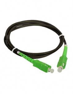 CROMAD Cable Fibra Optica Monomodo SC-APC/SC-APC 3Mtrs Negro Conector Verde