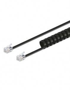 NIMO Cable Telefono RJ11 Rizado Negro 4.5Mtrs WIR151