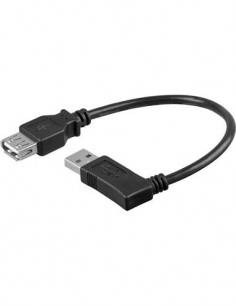 NIMO Cable Extensor Usb/M Acodado Derecha A Usb/H Corto Negro WIR915