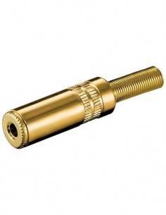 Clavija Jack 3.5mm/Hembra Estereo Dorado de Soldar Con695