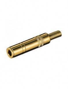 Clavija Jack 6.3mm/Hembra Estereo Dorado de Soldar Con696