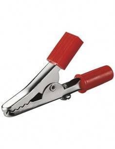 Pinza Cocodrilo Ench.4mm Roja CON608