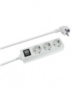 NIMO Regleta de 3 Tomas Con Interruptor Blanca Cable 3Mtrs MEL101