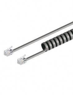 NIMO Cable Telefono Rizado RJ10 7,5Mtrs Blanco