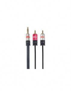 DCU Cable Audio Jack 3.5mm/M a 2RCA/M 1 mtr, SERIE ALUMINIO REFORZADO