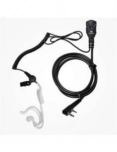 KOMUNICA Micro Auricular Negro Rizado PWR-TUB -M Para Motorola 2 Pines HYT
