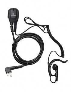 KOMUNICA Micro Auricular Para Motorola PWR-2303 Cable Rizado Con Orejera Negro